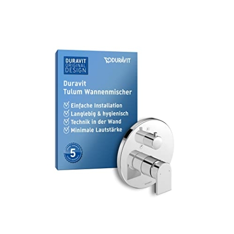 Duravit Tulum Wannenarmatur Unterputz für 2 Verbraucher mit Umstellventil und Sicherungskombination (EN1717), Einhebel-Wannenmischer mit Keramikmischsystem, Schwarz Matt