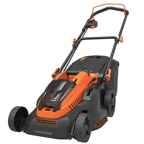 Black+Decker Akku-Rasenmäher CLM3825L2 (36V, 2.5Ah, 38 cm Schnittbreite, für große Rasenflächen bis 600 m², 6-fache Höhenverstellung, inkl. 2 Akkus, Ladegerät, 35l Fangkorb)