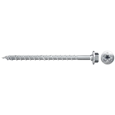 fischer Power-Fast FPF-HT 10,0 x 100 ZPP - Holzbauschrauben mit Teilgewinde und Sechskantkopf für den konstruktiven Holzbau, blauverzinkt - 50 Stück - Art.-Nr. 659412, 10,0x100