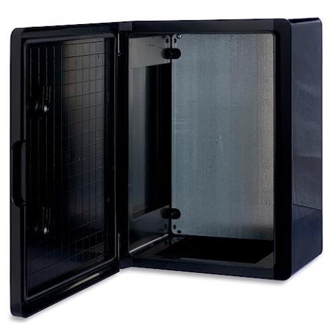 BOXEXPERT® Verteilerkasten außen wasserdicht [ABS Kunststoff IP65 Gehäuse] schwarz (Serie Fleet) 400x300x170mm | Schaltschrank außen | Wandschrank | Industriegehäuse | Leergehäuse