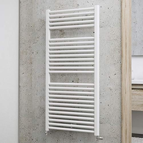 Schulte Badheizkörper München, 121 x 60 cm, 800 Watt Leistung, Anschluss unten, alpinweiß, Designheizkörper, EP12060 04