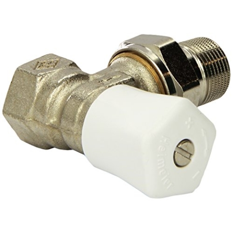 TA Heimeier HK-Regulierventil Mikrotherm Eck, Rotguss vernickelt 3/4 Zoll, 0121-03.500