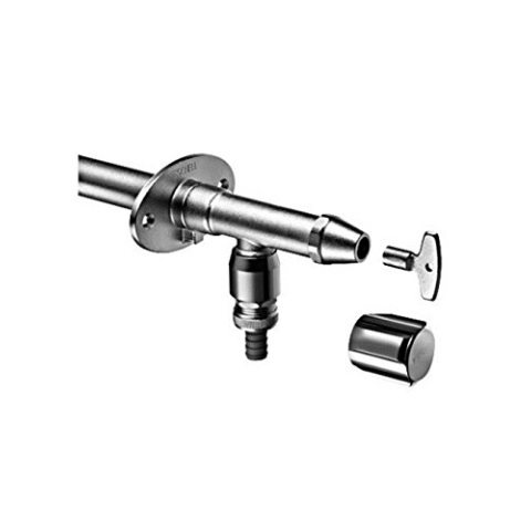 SCHELL 039960399 Frostsichere Außenwandarmatur , Außenarmatur POLAR II , Messing Armatur (Komplettarmatur) mit automatischer Zwangsbelüftung und Rohrbelüfter , DN 15 G 1,2 AG,Ø 15 mm, Mattchrom