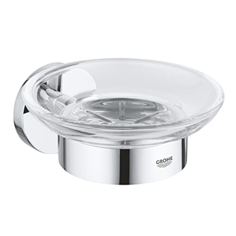 GROHE Start - Seifenschale mit Halter (Material: Glas/Metall, verdeckte Befestigung), chrom, 41193000
