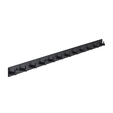 Brute Strength - Garderobenständer - 12 Haken - 81 cm - Edelstahl - Türhaken für Küche, Hakenleiste schwarz, Wandgarderobe, Bad, Wohnzimmer und Flur für Mützen Schals Handtaschen - Handtuchhaken