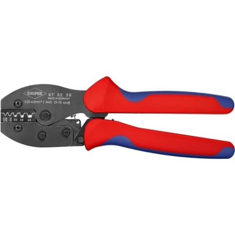 KNIPEX PreciForce Crimpzange mit Mehrkomponenten-Hüllen brüniert 220 mm 97 52 38 SB