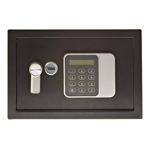 Yale Coffre-fort Électronique Hôtel - Compact 8.6L - Serrure électronique 100 000 combinaisons, code utilisateur et code maître 3 à 8 chiffres pour clients et hôtelier - 20x31x20cm YSG/200/DB2