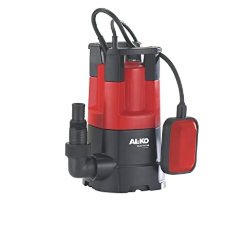 AL-KO Klarwassertauchpumpe SUB 6500 Classic, 250 W Motorleistung, max. Förderhöhe 6 m, max. Fördermenge 6.500 l/h, flachsaugend bis 25 mm, Schwarz/Rot