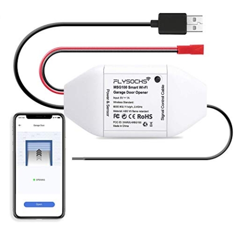 Flysocks Smart Garagentoröffner, WLAN Garage Door Schalter, Kompatibel mit Alexa, Google Assistant, kein Hub erforderlich, APP-Steuerung