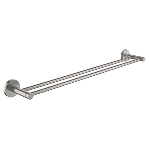 GROHE Start - Doppel- Badetuchhalter (Stichmaß 600mm, Material: Metall, inkl. Schrauben und Dübel), supersteel, 41203DC0