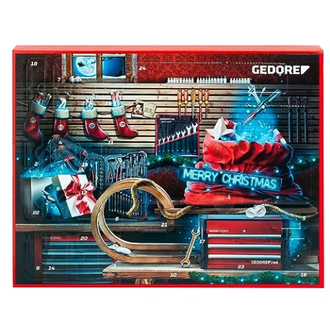 GEDORE 3304901 red R33003044 Adventskalender 2023, 44 teilig, Adventskalender für Männer, Männer Geschenk, Werkzeug-Adventskalender 2023