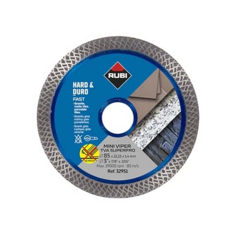 RUBI Diamantscheibe für Fliesen / Feinsteinzeug - Turbo Mini Viper TVA 85 SUPERPRO - Multicolor - Edelstahl