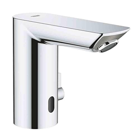 GROHE Bau Cosmopolitan E - Infrarot-Elektronik für Waschtisch (automatische Spülung, flexible Anschlussschläuche, Rückflussverhinderer, mit integriertem Magnetventil), chrom, 36453000