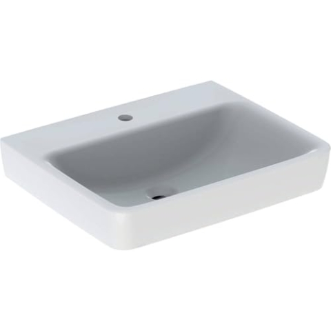 Geberit Renova Plan, Waschtisch, 60x48 cm, 1 Hahnloch, ohne Überlauf, 501637, 501.637.00.1, Farbe: weiß matt