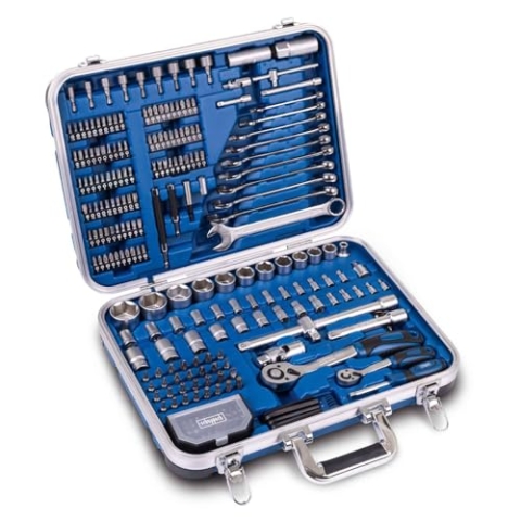 Scheppach Werkzeugkoffer TB235 | 233-teiliges Werkzeug-Set mit ABS-Kunststoffkoffer | Werkzeuge aus Chrom-Vanadium-Stahl | für Haushalt, Baustelle, Kfz, Werkstatt oder beim Camping