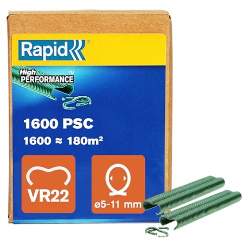 Rapid Zaun-Ringklammern VR22 Grün, 1.600 Stk., zur Befestigung von Spanndrähten an Zäunen, für FP222 und FP20 Zaunzange