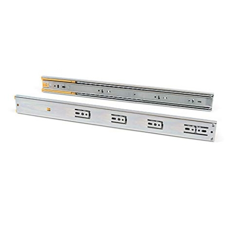 Emuca Schubladenführungen, Vollauszug mit Rollen gedämpftes Scharnier 45mm x 350mm, 5 Sets (10 Stück)