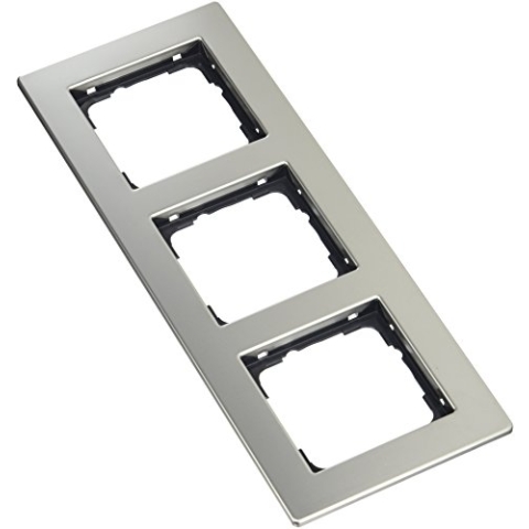 Gira 0213335 Abdeckrahmen E2 3-Fach flach, Edelstahl