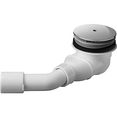 Duravit DU Duschwannenablauf D-Code chrom Durchm.90mm, Ablauf waagrecht