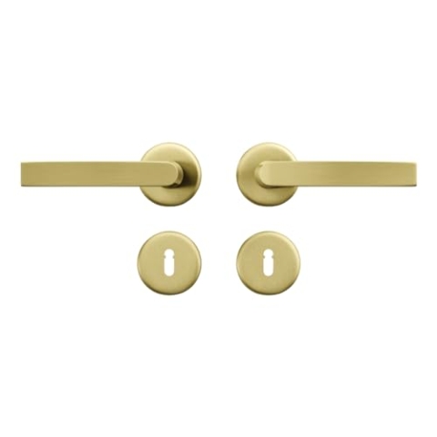 AXA Türbeschläge set Klik Blok - Türklinken Innentüren mit Roset Klik Blokten - Mit Schlüsselloch - Gold