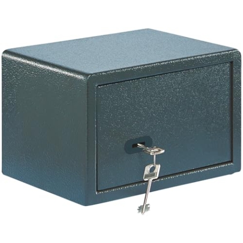 BURG-WÄCHTER Möbeltresor mit Schlüssel, Inkl. Fachboden, Zur Wand- und Bodenbefestigung, 6,7 l, 7 kg, Pure-Safe PS 110 K, anthrazit