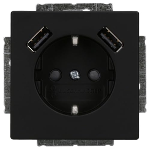 SCHUKO®-/2x USB-Steckdose BUSCH-JAEGER 20 EUCB2USB-885