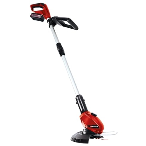 Einhell Akku-Rasentrimmer GE-CT 18 Li (1x 2,5 Ah) Power X-Change (18 V, Motorkopf drehbar und neigbar, Flowerguard, inkl. 20 Kunststoffmesser, inkl. 2,5 Ah Akku und Ladegerät)