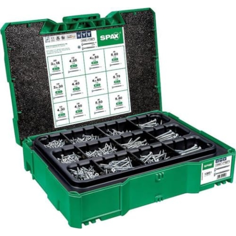 SPAX Box Systainer T-Loc I – Montagekoffer mit Schrauben in 12 Abmessungen zur Aufbewahrung und Transport– 5000009172009