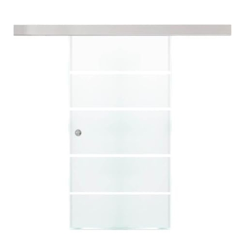 HOME DELUXE - Glasschiebetür SIRENA - Milchglas mit Streifen - 205 x 105 cm, inkl. Gleitschiene und Zubehör I Glastür Wohnungstür Innentür