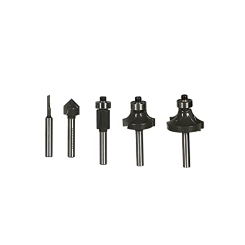 RYOBI 5-teiliges Fräserset RAKRBS5 (6 mm, kompatibel mit der Kantenfräse R18TR-0 und der Oberfräser RRT1600-K)