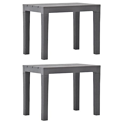 vidaXL 2X Gartenbank Witterungsbeständig Sitzbank Parkbank Bank Gartenmöbel Kunststoffbank Sitzhocker Terrasse Garten Moccafarben Kunststoff