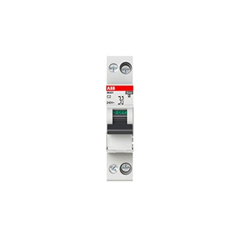 ABB SN201 MCB Leitungsschutzschalter, Pol 1P+N 2A 230V, Abschaltvermögen 6 kA DIN-Schienen-Montage