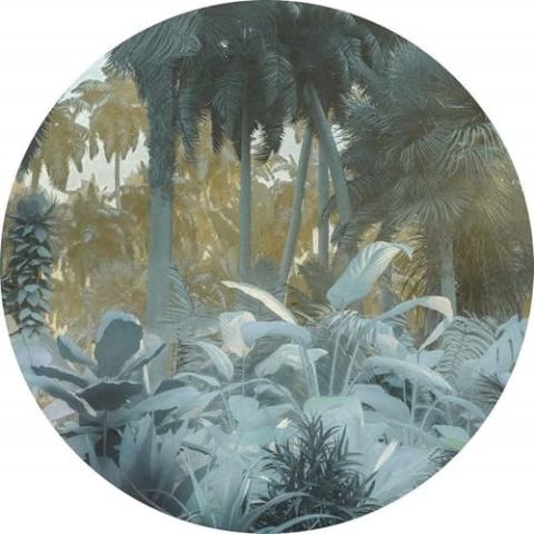 Komar DOT runde und selbstklebende Vlies Fototapete Exotic Jungle - Ø Durchmesser 125 cm - 1 Stück - Tapete, Dekoration, Regenwald, Dschungel, Wandtapete, Wandbild, Wandbelag, Designtapete - D1-047