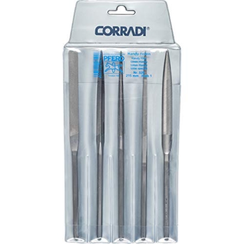 CORRADI-Handy-Feilen-Set, 5-teilig, Schweizer Hieb 1, 215mm, 19503203 – Für die mittlere Präzisionsbearbeitung kleinster, schwer zugänglicher Stellen