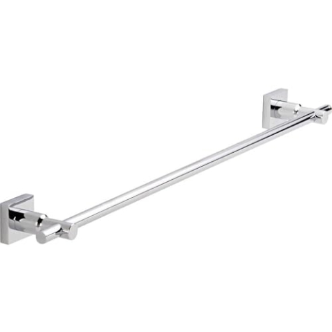tesa HUKK Handtuchstange, verchromt - Badetuchhalter - zur Wandbefestigung ohne Bohren, inkl. Klebelösung - 70mm x 50mm x 90mm