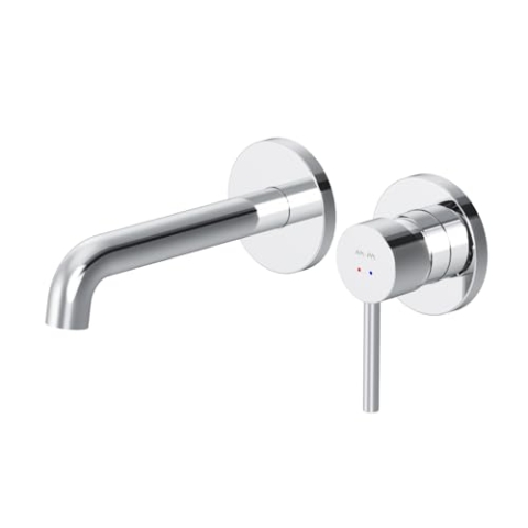 AM.PM Spike - Waschtischarmatur Unterputz, Wasserhahn Bad Wandmontage, Badarmatur mit Auslauflänge 181 mm, Mischbatterie Waschbecken, Chrom