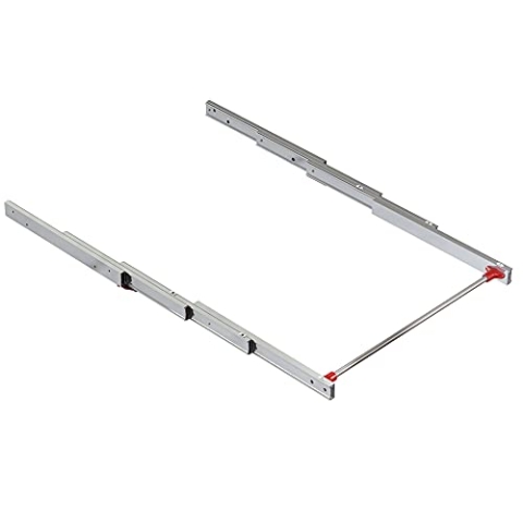 Emuca - ATIM Führungen für Ausziehbarer Küchentisch, versteckt klappbarer Abnehmbarer Tisch, L895mm, Aluminium, eloxierter Edelstahl