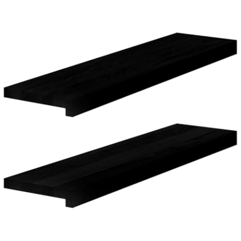 vidaXL Fensterbänke 2 Stk. Dunkelbraun 80x20x2 cm Massivholz Eiche, Fensterbrett, Holz Treppenstufe, Holz Fensterbrett, Fensterbank Eichenholz
