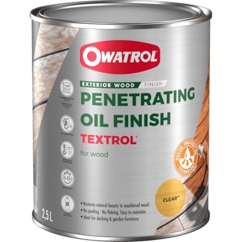 OWATROL® TEXTROL Holz Öl farblos [2,5L] - Holzöl für Außenbereich - Holzpflegemittel Möbel - Öl für Gartenmöbel - Holz Pflege Öl - Holzlasur Aussen - Pflegeöl für Holzmöbel