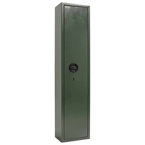 Rottner Munitions- und Waffenschrank Colorado 3 Doppelbartschloss 2 Schlüssel Grün BxH 315x1380 mm max. 3 Waffen Putzstockhalterung Waffenhalter Innentresor