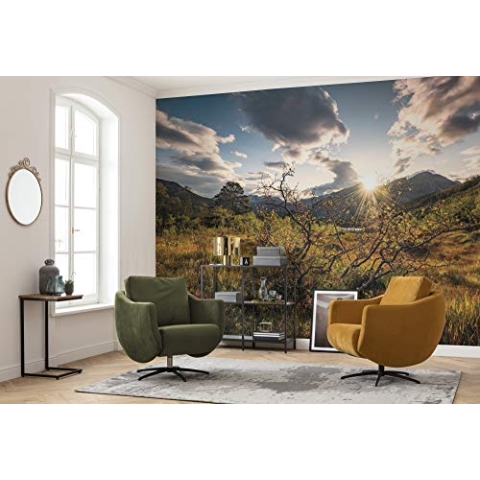 Komar Vlies Fototapete NORWEGISCHE HERBSTWELTEN | Tapete, XXL, Dekoration, Natur, Landschaft, Schlafzimmer, Wohnzimmer, Büro, Flur | Größe 450 x 280 cm (Breite x Höhe) | SHX9-060