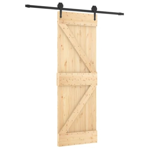 vidaXL Schiebetür mit Beschlag 70x210 cm Massivholz Kiefer