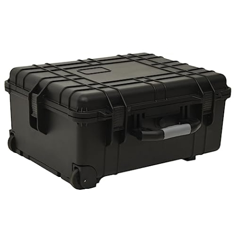 vidaXL Flugkoffer mit Rollen Transportkoffer Fotokoffer Kamerakoffer Schutzkoffer Universalkoffer Aufbewahrungskoffer Schwarz 58x45x27cm PP