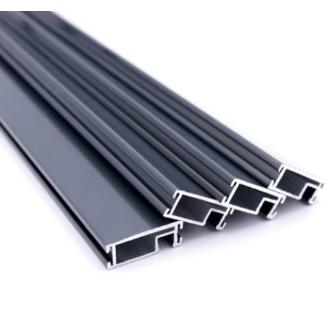 4 Stück Alu-Profile, zuschneidbar, für Fliegengitter, Fenster, fester Rahmen – widerstandsfähiges Aluminium – leicht zu schneiden (Anthrazitgrau, 2000 mm)
