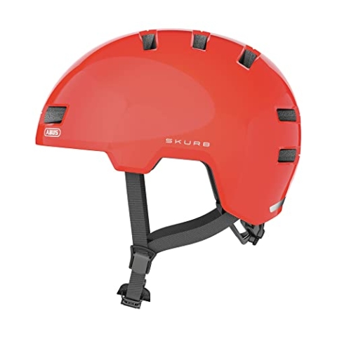 ABUS Stadthelm Skurb - Robuster Fahrradhelm für den Alltag, beim Skaten, BMX-Fahren oder Longboarden - Orange, Größe L