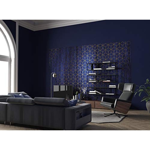 Komar Vlies Fototapete MYSTIQUE BLEU | Tapete, XXL, Dekoration, Jugendstil, Schlafzimmer, Wohnzimmer, Büro, Flur | Größe 400 x 280 cm (Breite x Höhe) | HX8-048