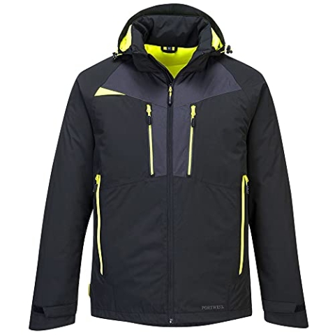 Portwest DX4 Winter Jacke für Männer, Farbe: Schwarz, Größe: XL, DX460BKRXL