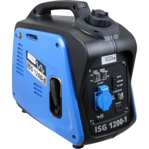 Güde Inverter Stromerzeuger ISG 1200-1 (4-Takt Motor, Benzin, 1,3/1,8 (kW/PS), 1x 230V, max. 1200W, Laufzeit bis 6,5 h, Tank 2,8 l, Überlastungsschutz, ECO-Modus, Gewicht 12,9 kg, TEST GUT - SEHR GUT)