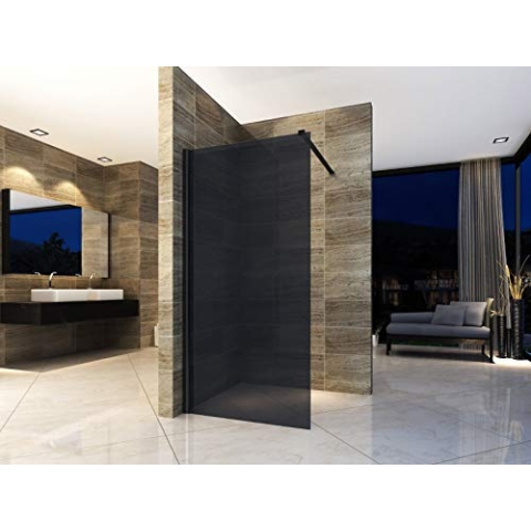 Aloni Eco Walk- In Duschwand aus Rauchglas schwarz 80x200 8mm