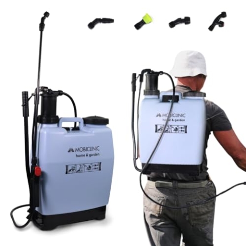 Mobiclinic®, Rückenspritz, Fumibug, Fassungsvermögen 16l, Gartenarbeit, Druck mit pumpe, 4 verstellbare düsen, 2, 6 kg, Sprühgerät, Bewässerung, Schädlingsbekämpfung, Pflanzenpflege
